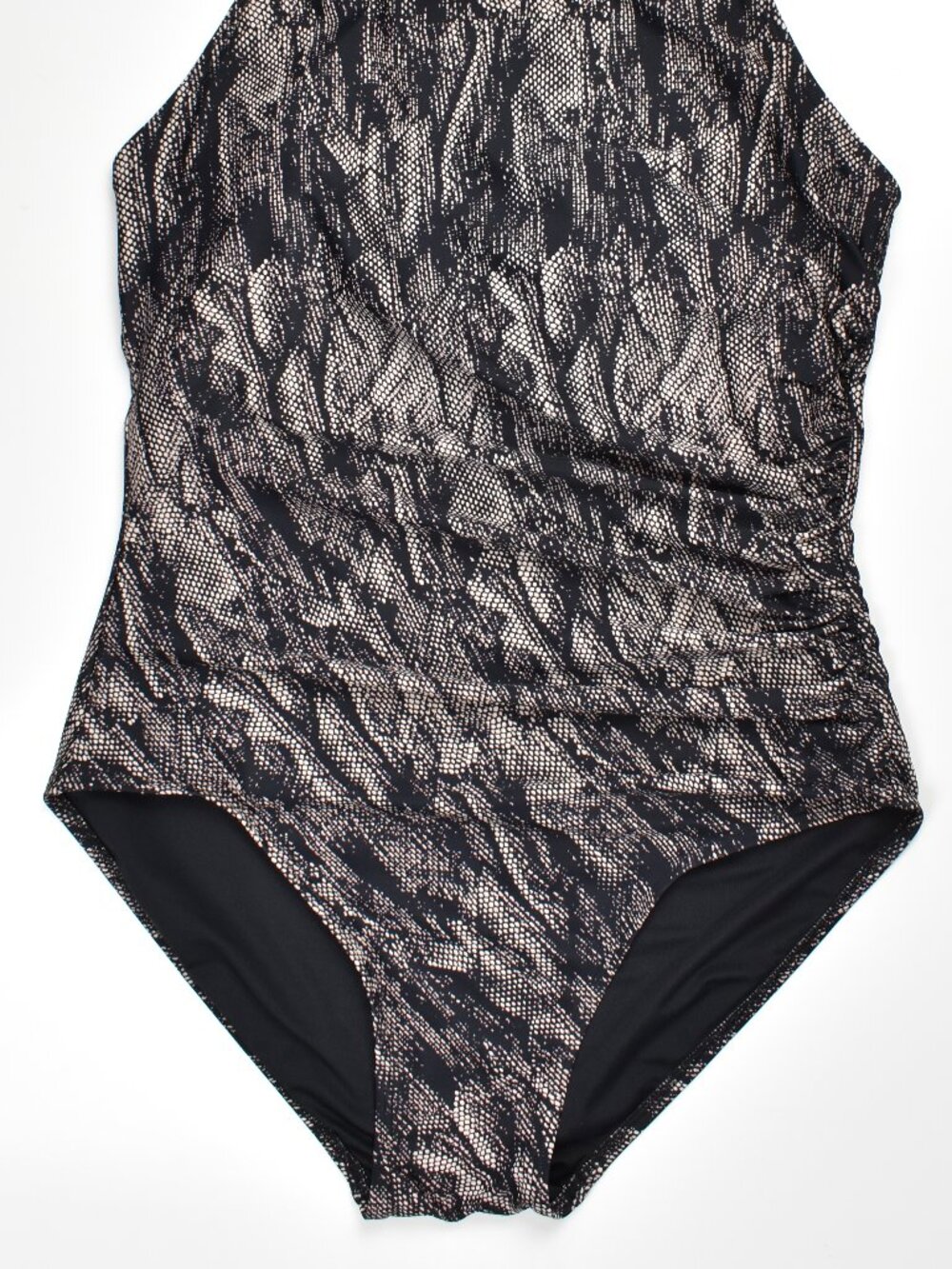 Calvin Klein Women's Snakeskin High Neck Halter Swimsuit - 16 - Picture 3 of 7